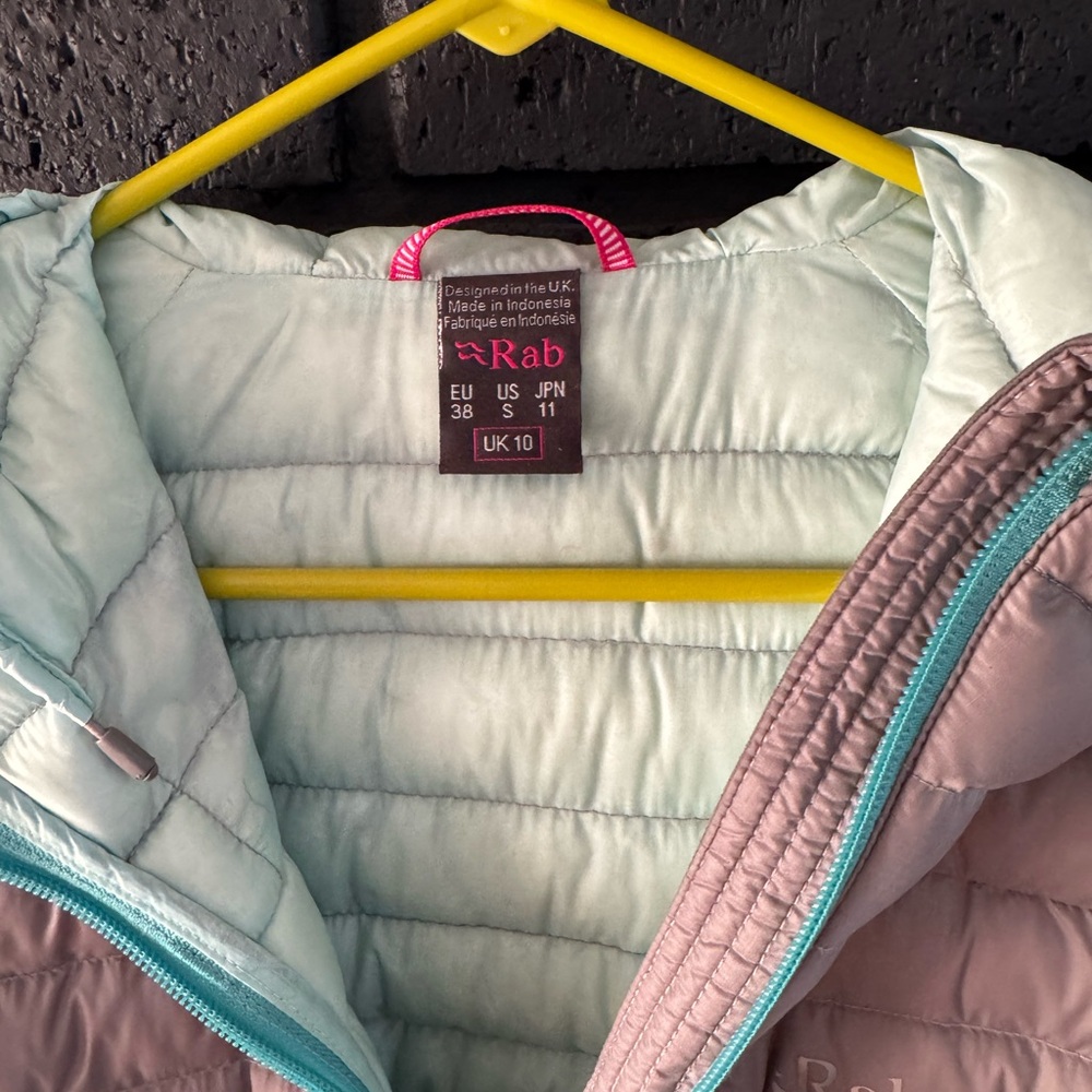 Rab Light Blue and Gray Puffer Jacket